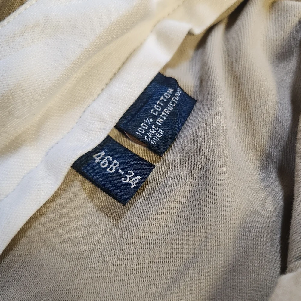 Polo Ralph Lauren Pants Mens 46 B X 34 Big Hammond Chino Beige Pleated Tapered